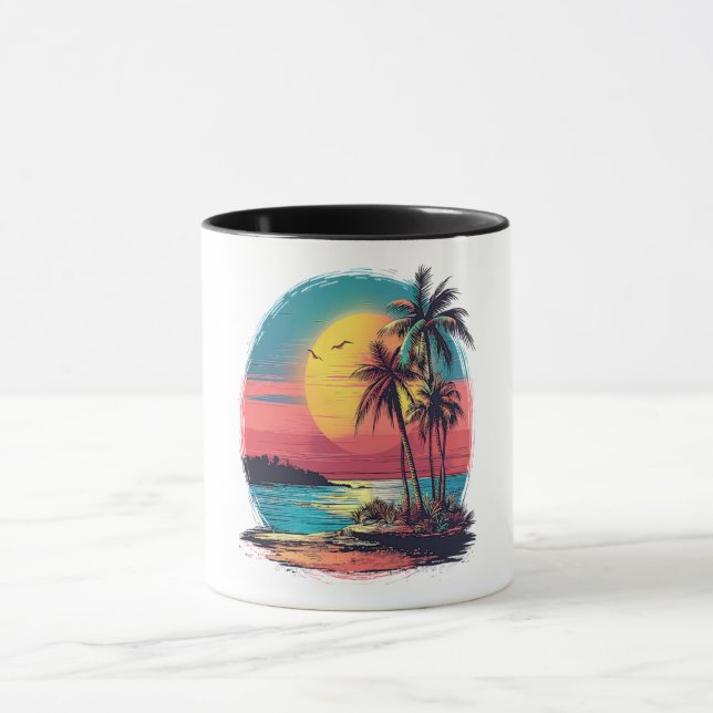 Mug Palmiers et plage (Centre)