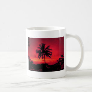 Mug Palmiers exotiques du coucher de soleil de l'Hawaï