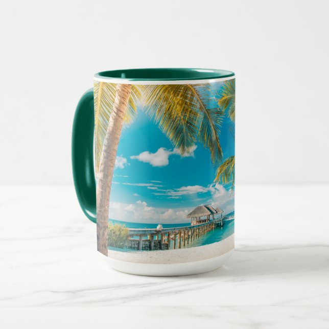 Mug Palmiers sur un beau coucher du soleil (Devant gauche)