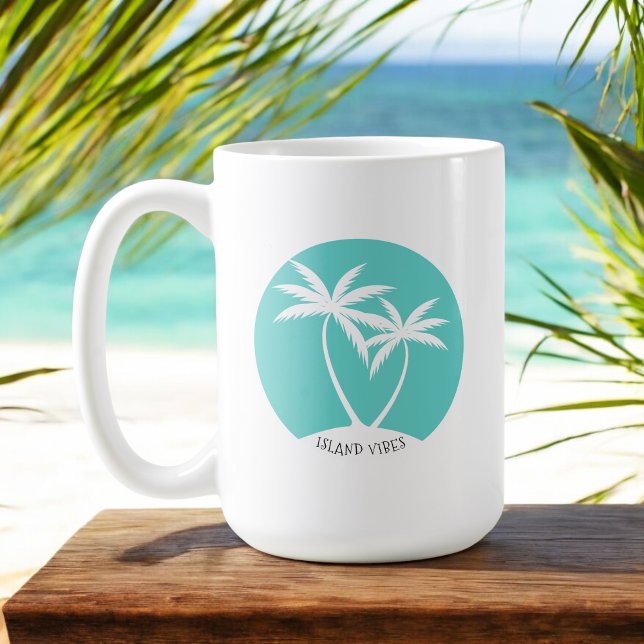 Mug Palmiers tropicaux Cool de l'île Vibes (Créateur téléchargé)