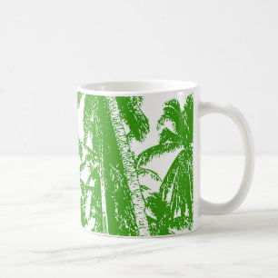 Mug Palmiers tropicaux. Motif à feuilles posterisées..