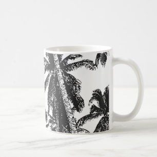 Mug Palmiers tropicaux. Motif à feuilles posterisées..