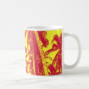 Mug Palmiers tropicaux. Motif à feuilles posterisées..