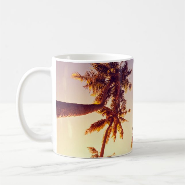 Mug Palmiers vintages Ciel bleu (Gauche)