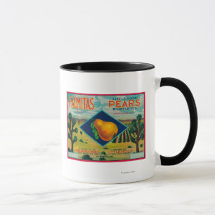 Mug Palmitas Pear Crate Label Antelope Valley, CA