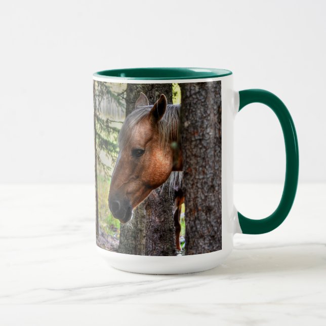 Mug Palomino Peinture Stallion & Forêt Equine Photo (Droite)