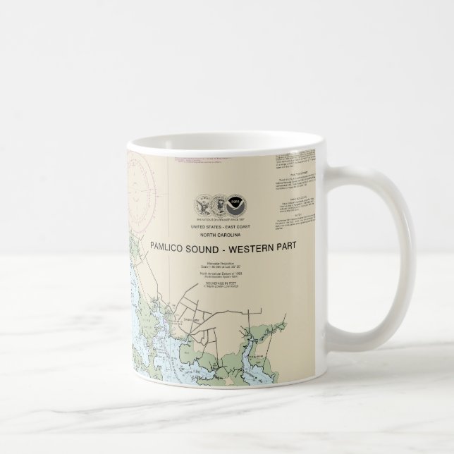 Mug Pamlico Sound Western Part Graphique nautique 1154 (Droite)