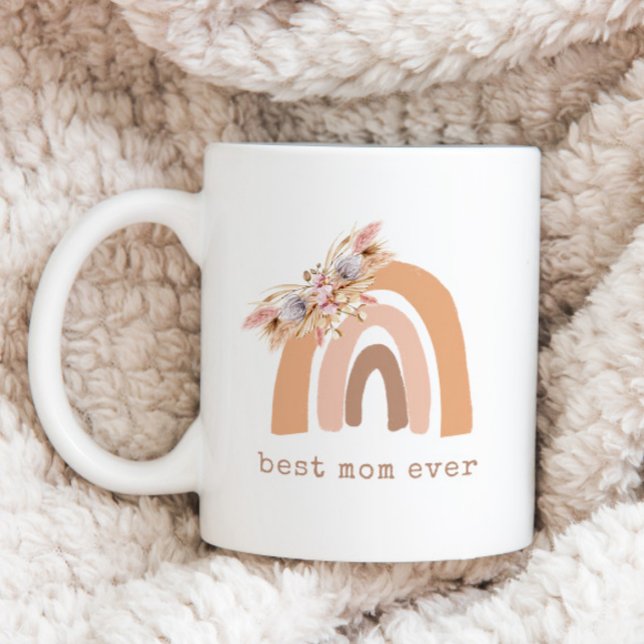 Mug Pampas Gris Boho Rainbow Meilleure Maman Jamais (Créateur téléchargé)