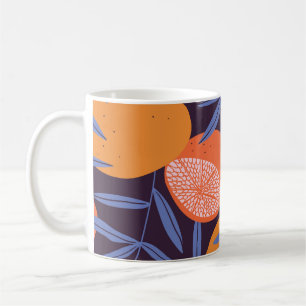 Mug Pamplemousse Vintage, Motif de fruits tropicaux.