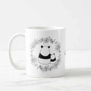 Mug Panda bear, mère et bébé, personnalisées avec un n