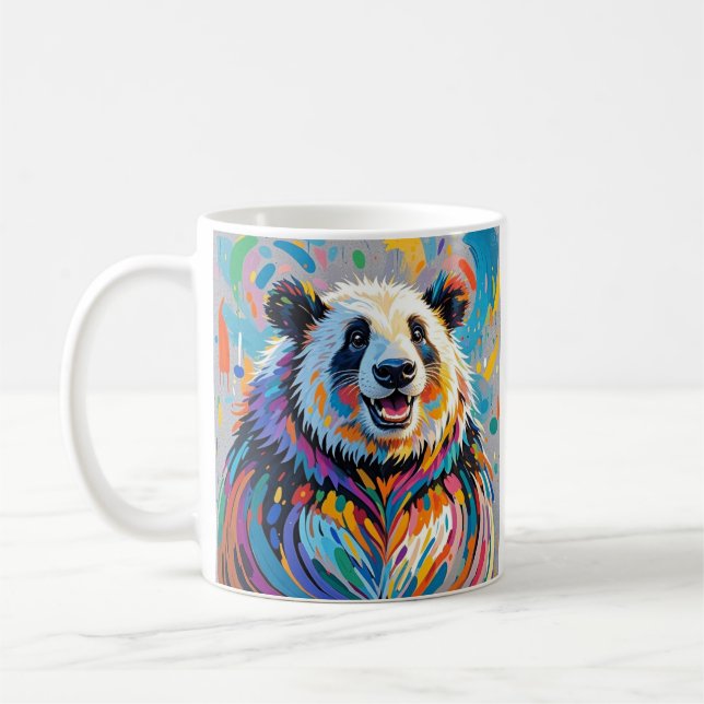 Mug Panda coloré abstrait dessin animal (Gauche)