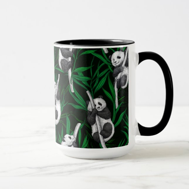 Mug Panda cubs on dark green (Droite)