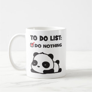 Mug Panda Cute Lazy - À faire Liste - RIEN - Drôle