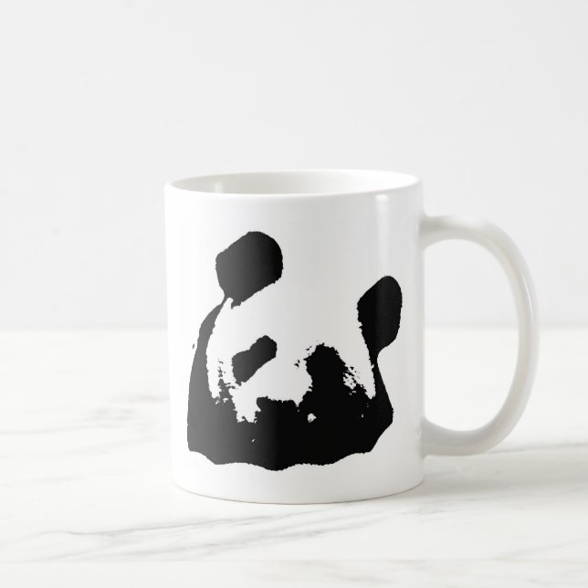 Mug Panda d'art noir blanc (Droite)