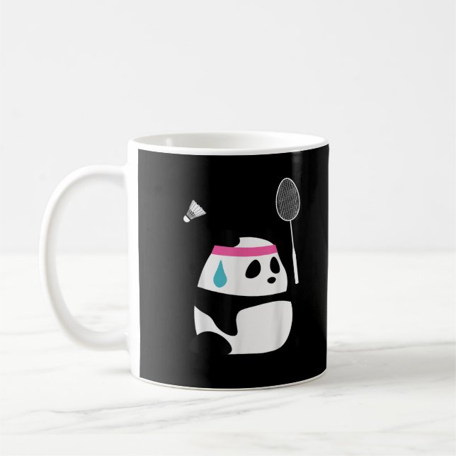 Mug Panda de badminton épuisé drôle mignon (Gauche)