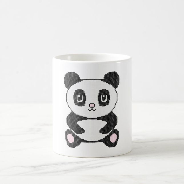 Mug Panda de caricature en croix broderie (Centre)
