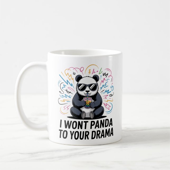 Mug Panda drôle – “Je ne panda pas à ton drame” (Gauche)
