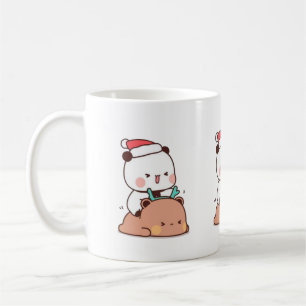 Mug Panda Et Brownie Bear Couple, Joyeux Noël