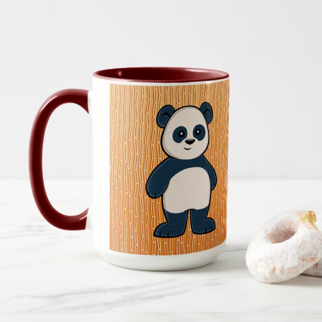 Mug Panda joli caricature en bambou (Avec donut)