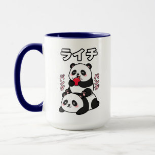 Mug Panda Kawaii Empilant de Fruit de Litchi Dessin An