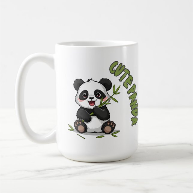 Mug Panda Mignon avec Bambou - Adorable  (Gauche)