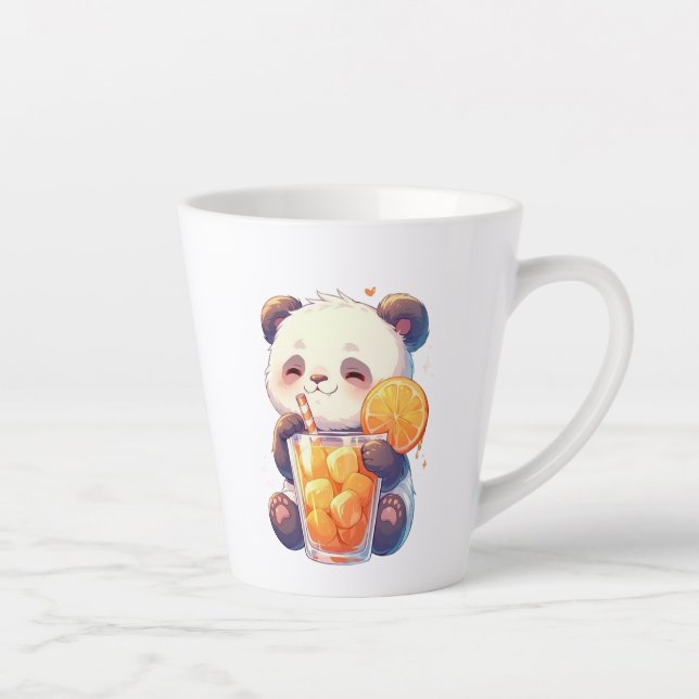 Mug Panda Mignon Buvant du Jus d'Orange | Kawaii P (Droite)
