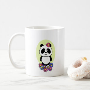 Mug Panda mignonne avec fleurs - 1000Pandas