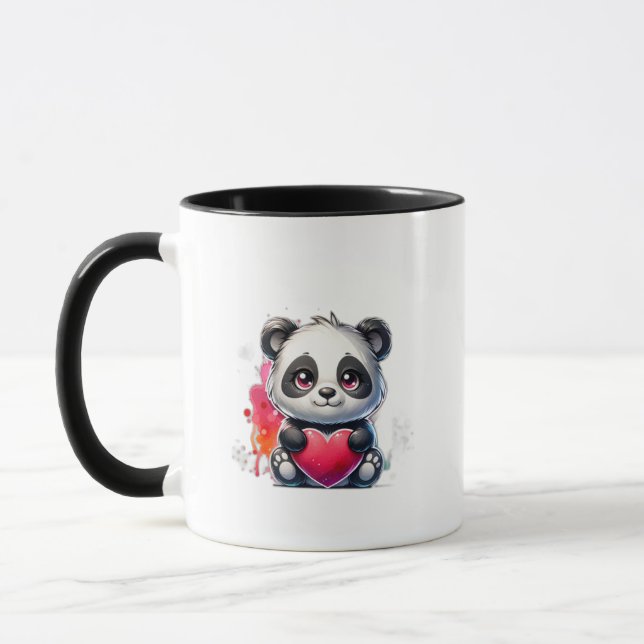 Mug Panda mignonne embrassant un coeur (Gauche)