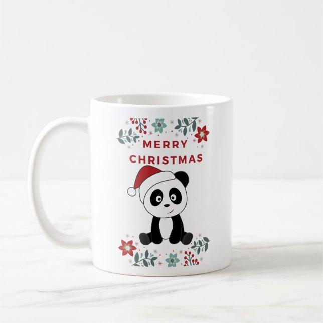 Mug Panda Noël Neige Hiver Animaux Pandas Café  (Gauche)