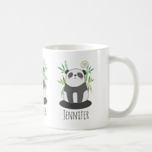 Mug Panda noir et blanc mignonne en Bambou
