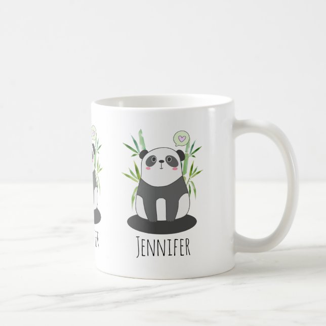 Mug Panda noir et blanc mignonne en Bambou (Droite)