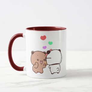 Mug Panda ours couple, Cute bubu et dudu câlins amour
