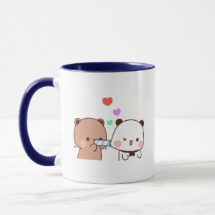 Mug Panda ours couple, Cute bubu et dudu câlins amour