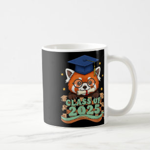 Mug Panda Rouge Diplômé Cl De 2025 Enfants Hommes Femm