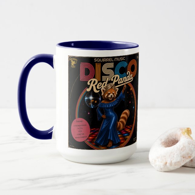 Mug Panda Rouge Disco (Avec donut)