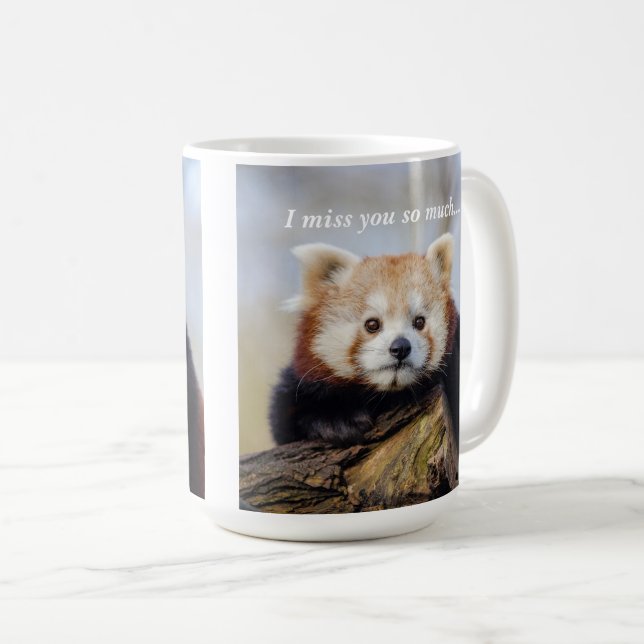 Mug Panda Rouge Mignonne Vous Manque Tellement (Devant droit)