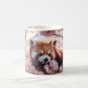 Mug Panda Rouge Parmi Les Fleurs De Cerisiers