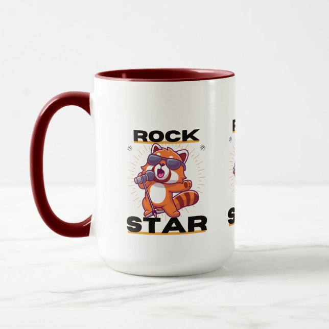 Mug Panda rouge : Rock Star (Gauche)