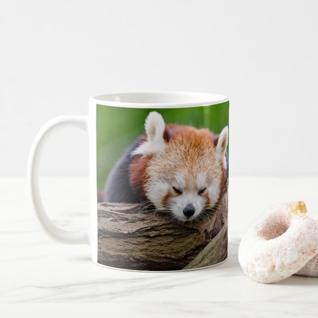 Mug Panda rouge somnolent (Avec donut)