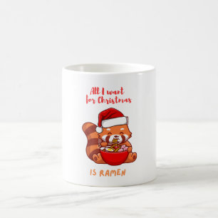 Mug Panda rouge : Tout ce que je veux pour Noël est Ra