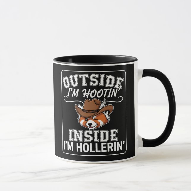 Mug Panda roux cowboy drôle  (Droite)
