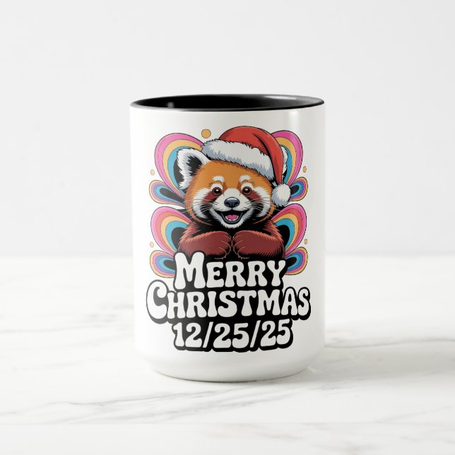 Mug Panda roux Joyeux Noël 12/25/25 (Centre)