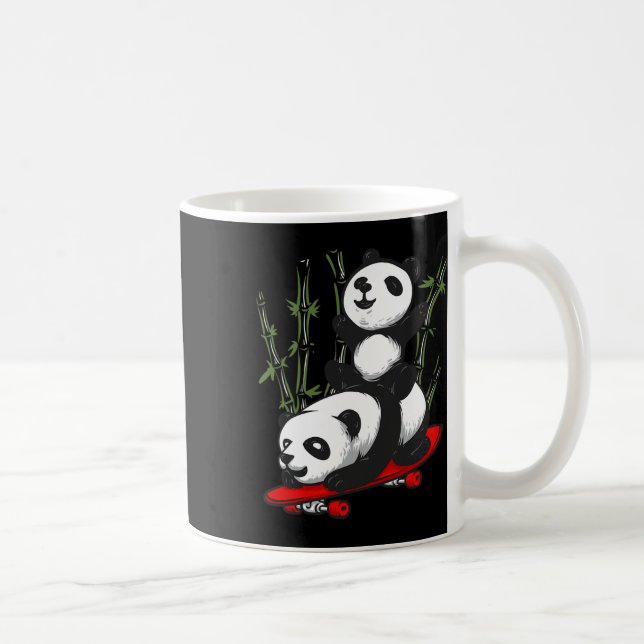 Mug Panda Skateboard Ours Sauvage Drôle Panda Skateboa (Droite)