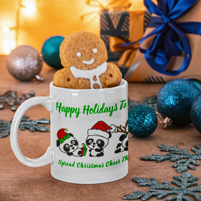 Mug Pandas de Noël personnalisés (Créateur téléchargé)