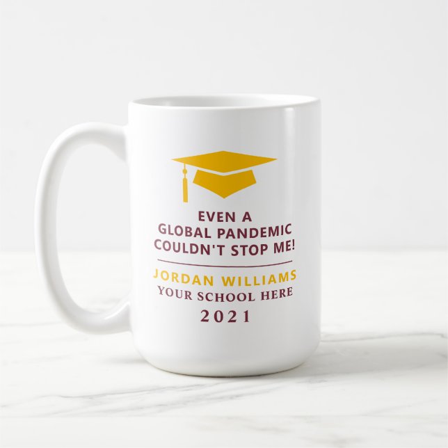 Mug Pandémie personnalisée - Graduate Class of 2021 Mu (Gauche)