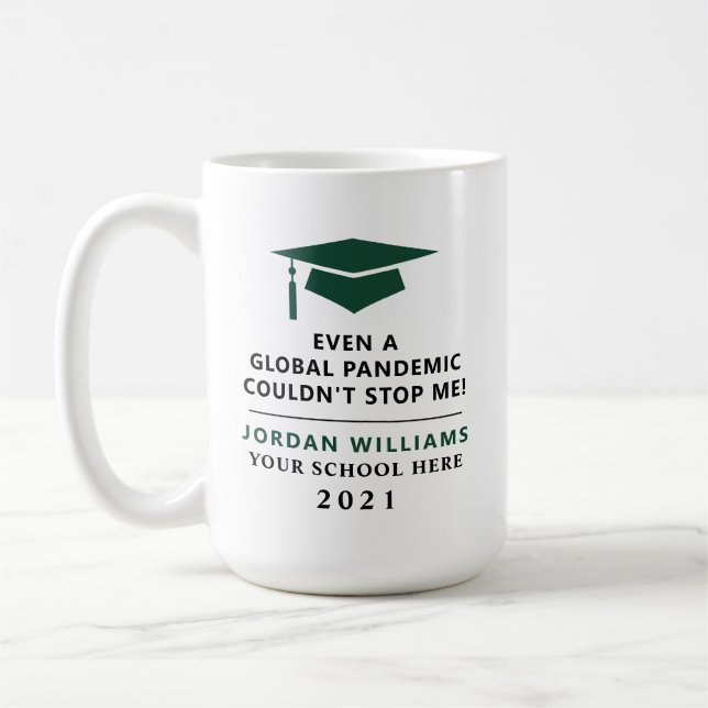 Mug Pandémie personnalisée - Graduate Class of 2021 Mu (Gauche)