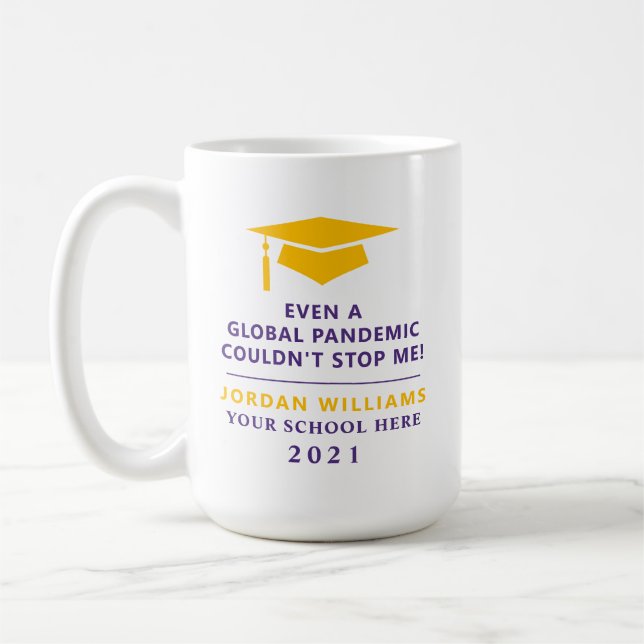 Mug Pandémie personnalisée - Graduate Class of 2021 Mu (Gauche)