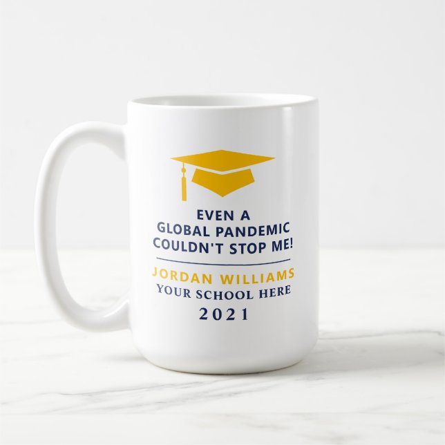 Mug Pandémie personnalisée - Graduate Class of 2021 Mu (Gauche)