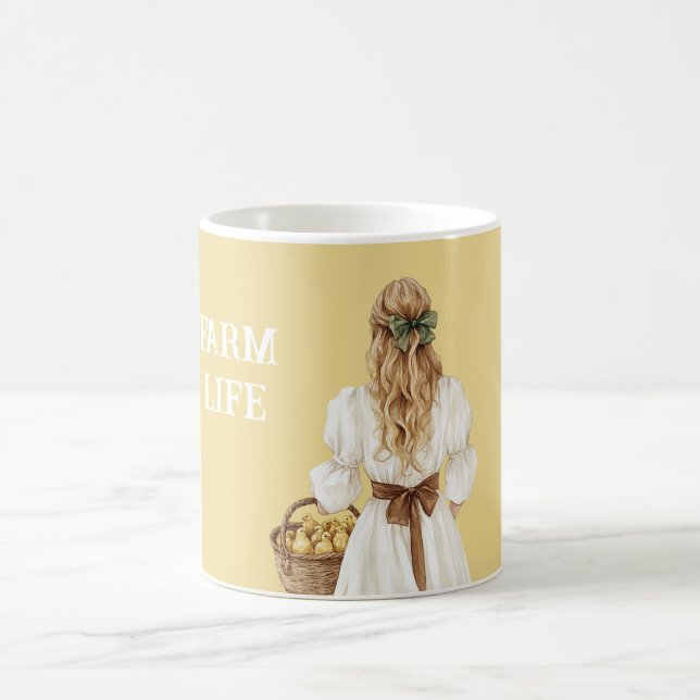 Mug Panier blond jaune de poussins (poules) (Centre)