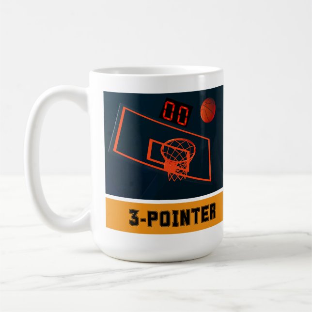 Mug Panier de basket à trois points horloge à zéro (Gauche)
